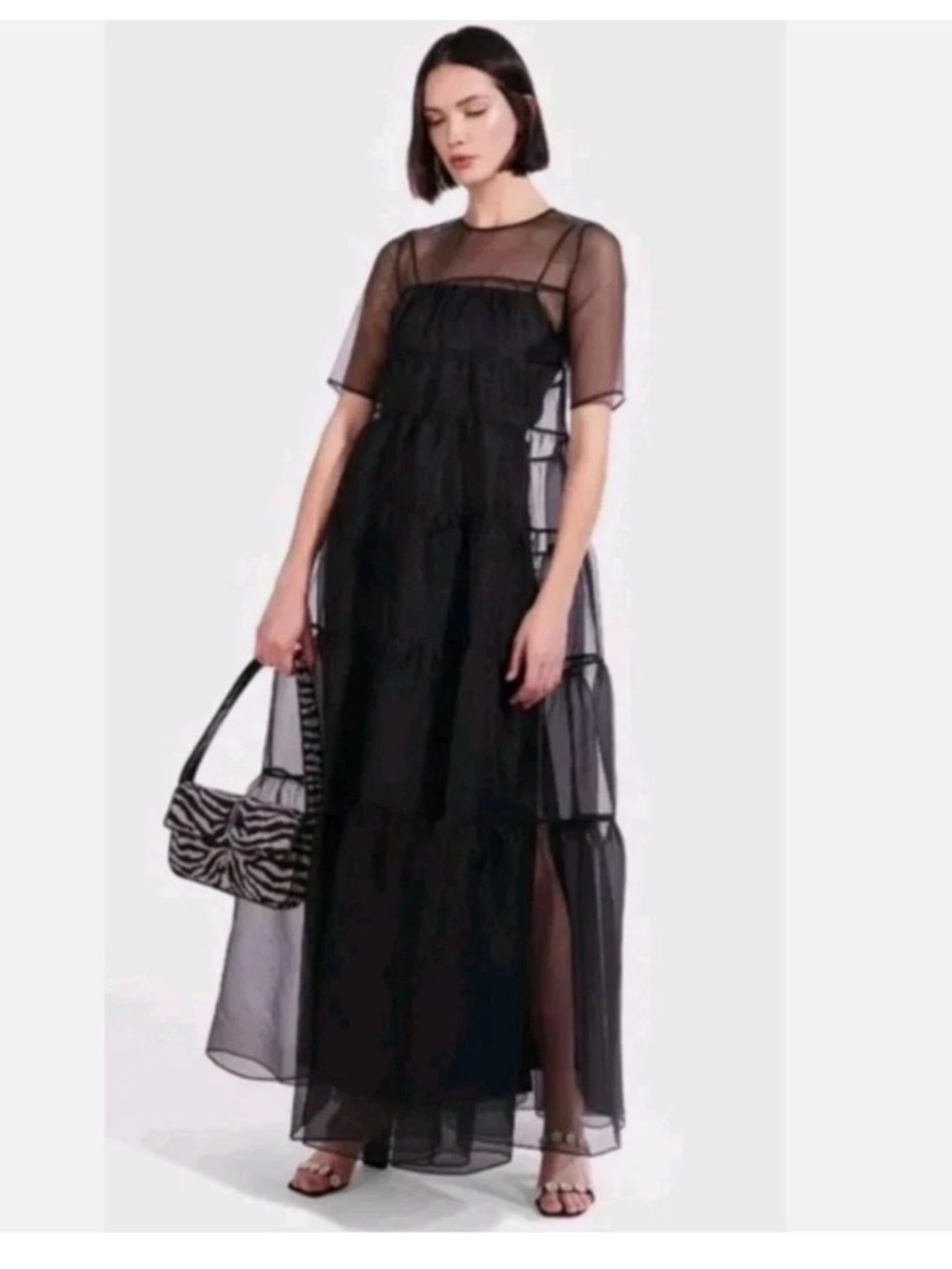 Staud Hyacinth Organza Tiered Maxi Dress